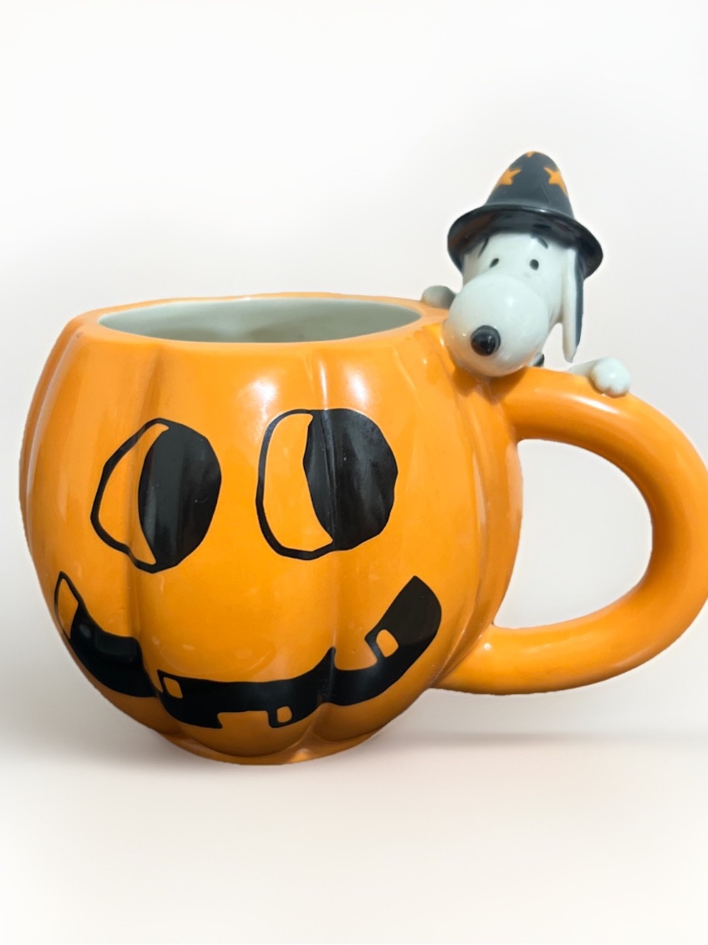 Hallmark Peanuts Snoopy Wizard Jack O Lantern Pumpkin Ceramic Halloween Mug 15oz
